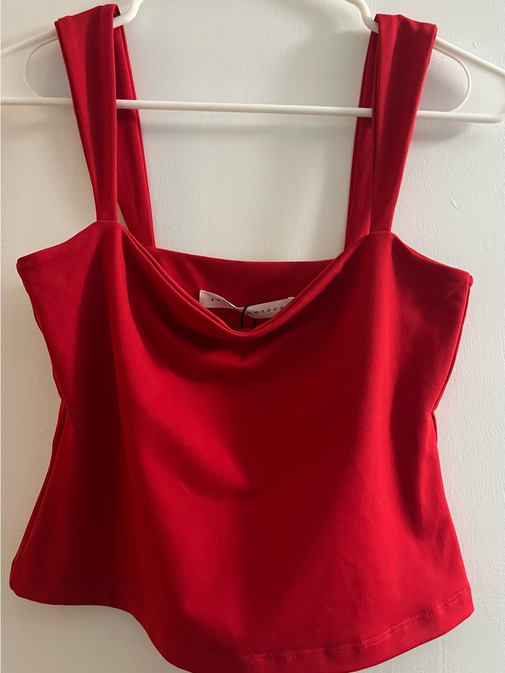 Susana Monaco Red Cowl Neck Tank Top